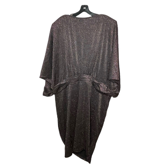 Eloquii Dress Dolman Sleeves Tulip Hem Lurex Metallic Sparkly Black New Size 24 - Picture 4 of 15